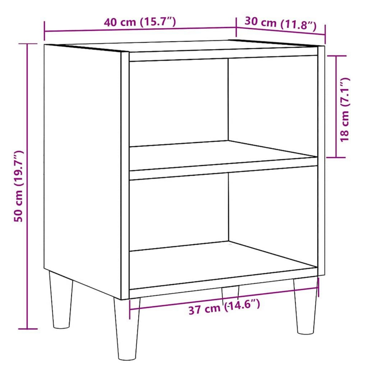 VIDAXL Tables de chevet 2 pcs chene artisanal 40x30x50 cm