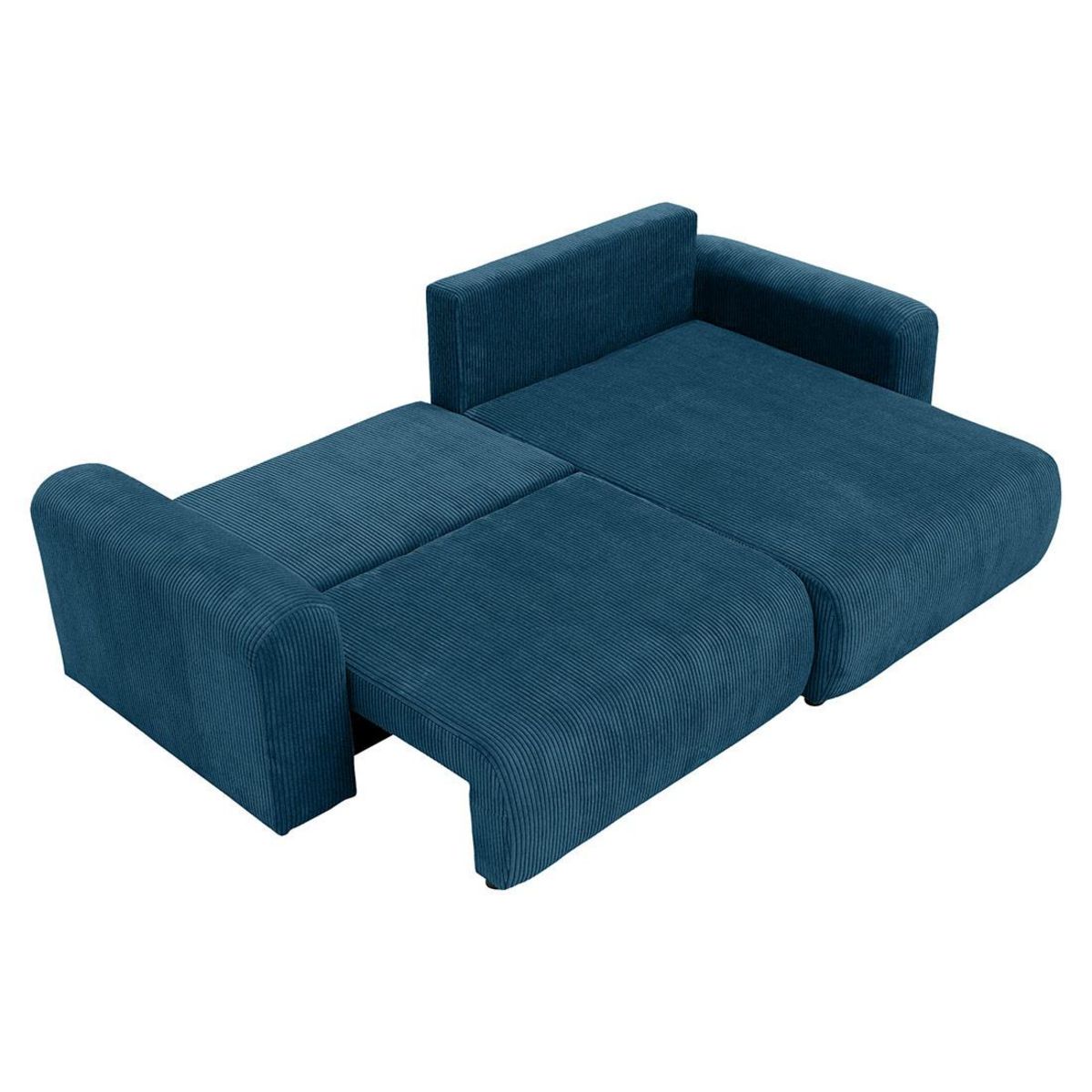 BEST MOBILIER Naomi - canapé d'angle réversible 4 places convertible avec coffre en velours côtelé