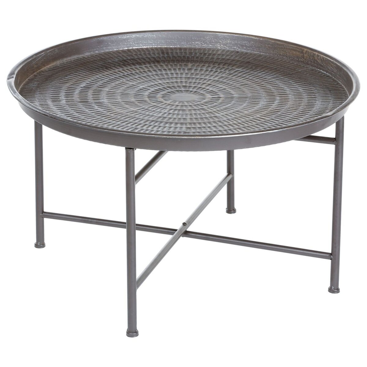 ATMOSPHERA Table d appoint en m tal Instant Diam. 65 cm Gris