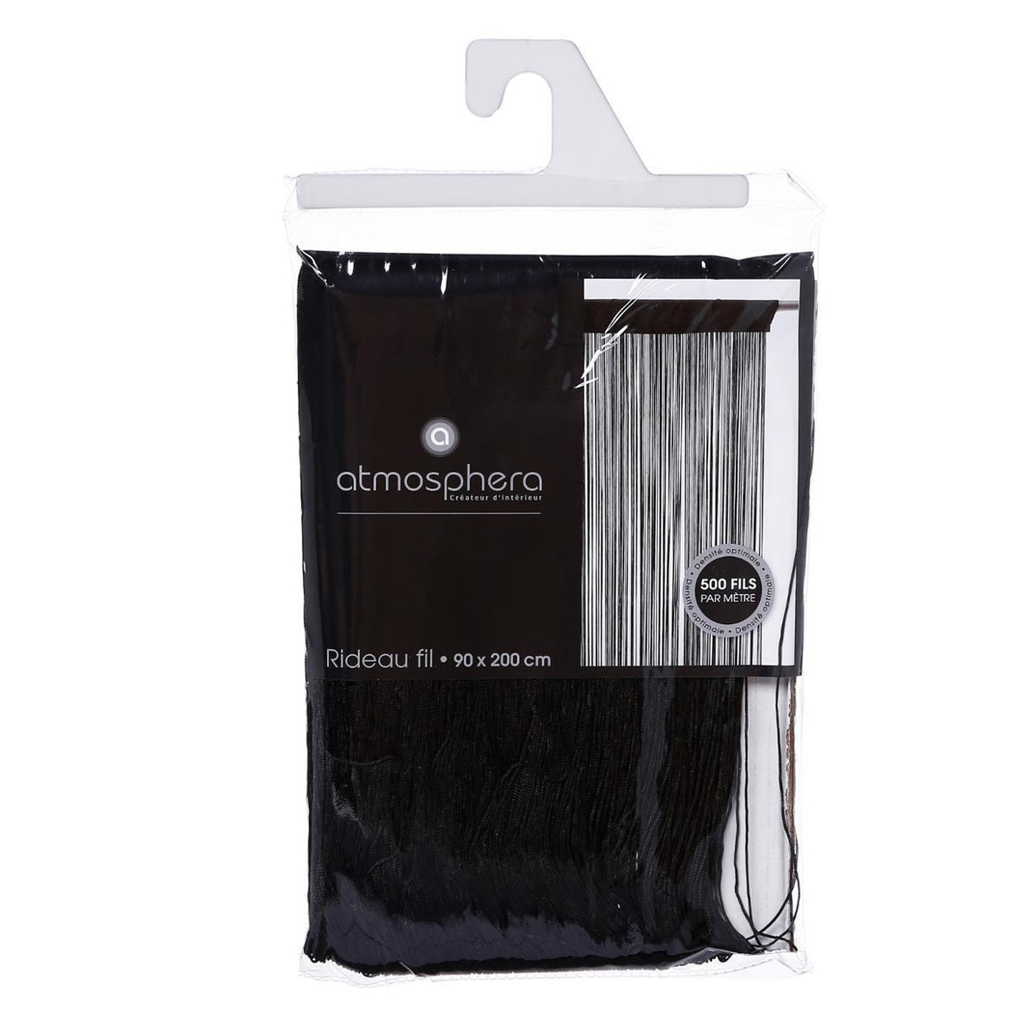 Voir la diapositive 4 : ATMOSPHERA Rideau fil  guopo  90x200cm noir