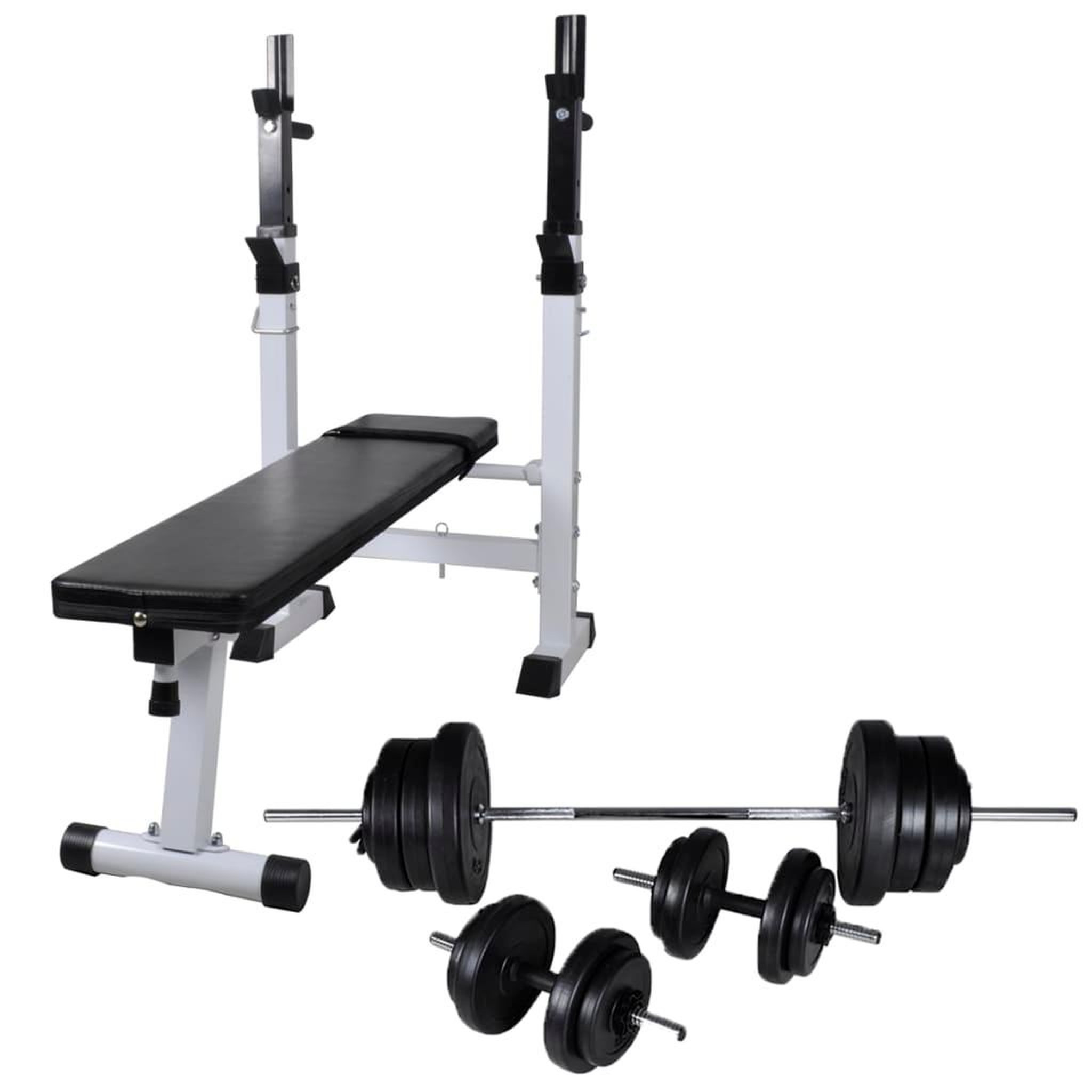 Voir la diapositive 1 : VIDAXL Banc d'entraînement et support de poids jeu d'halteres 60,5 kg