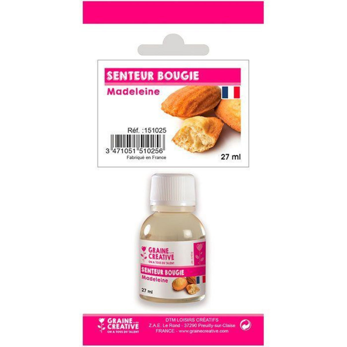 Graine créative Parfum pour bougies 27 ml - Senteur madeleine