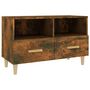 Voir la diapositive 2 : VIDAXL Meuble TV Chene fume 80x36x50 cm Bois d'ingenierie