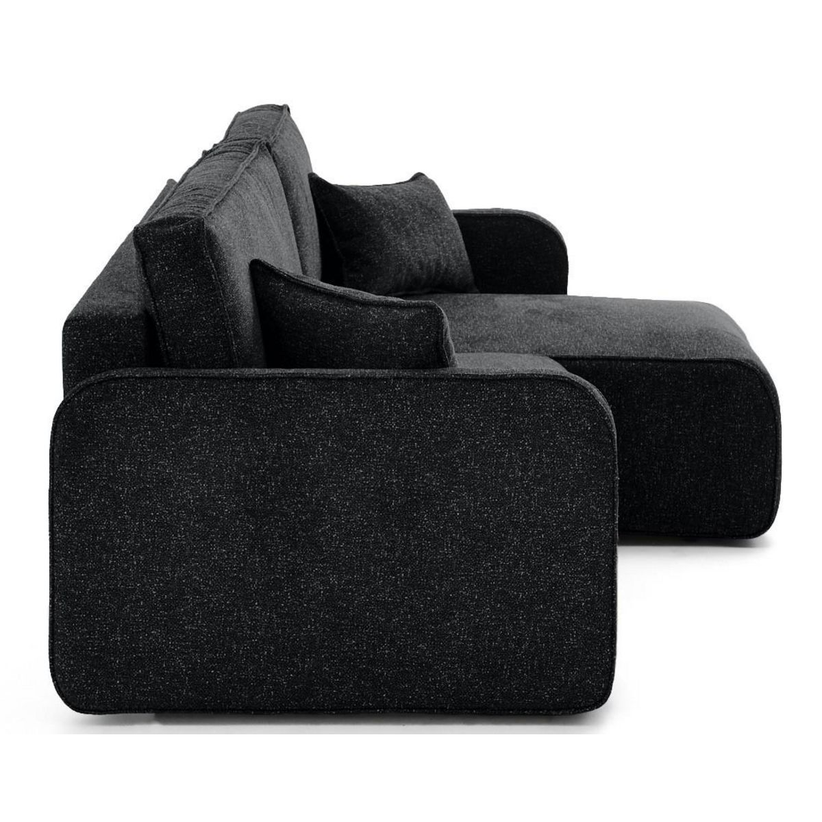 LISA DESIGN Apolline - canapé d'angle réversible 4 places convertible avec coffres en tissu moucheté