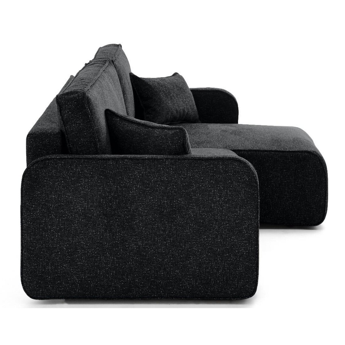 LISA DESIGN Apolline - canapé d'angle réversible 4 places convertible avec coffres en tissu moucheté