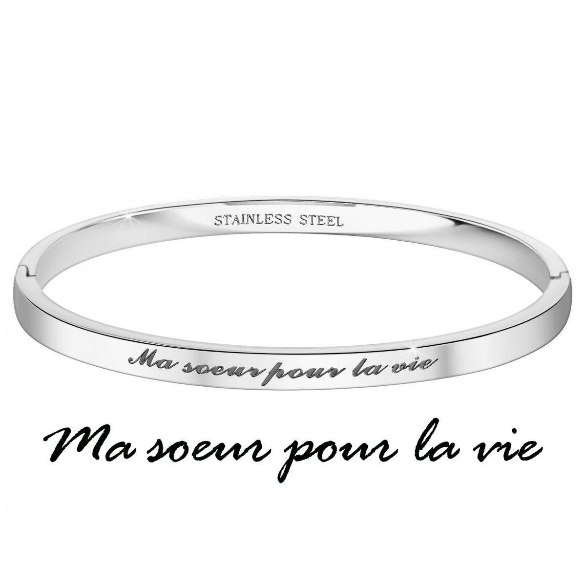 SC CRYSTAL Ma soeur pour la vie - Bracelet SC Crystal en Acier Rhodié argenté