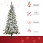Voir la diapositive 6 : HOMCOM Sapin de Noël artificiel enneigé lumineux LED x 250 multicolore Ø 112 x 210H cm 829 branches vert blanc