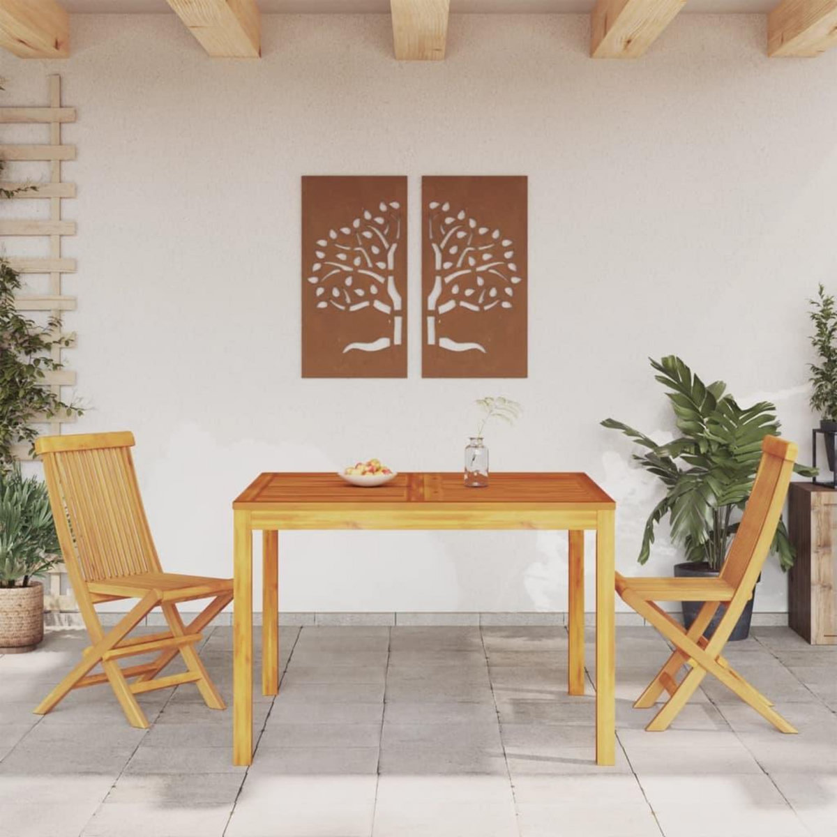 VIDAXL Table a manger de jardin 110x110x75 cm bois d'acacia massif