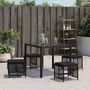 Voir la diapositive 3 : VIDAXL Tabourets de jardin et coussins lot de 4 noir 41x41x36 cm rotin