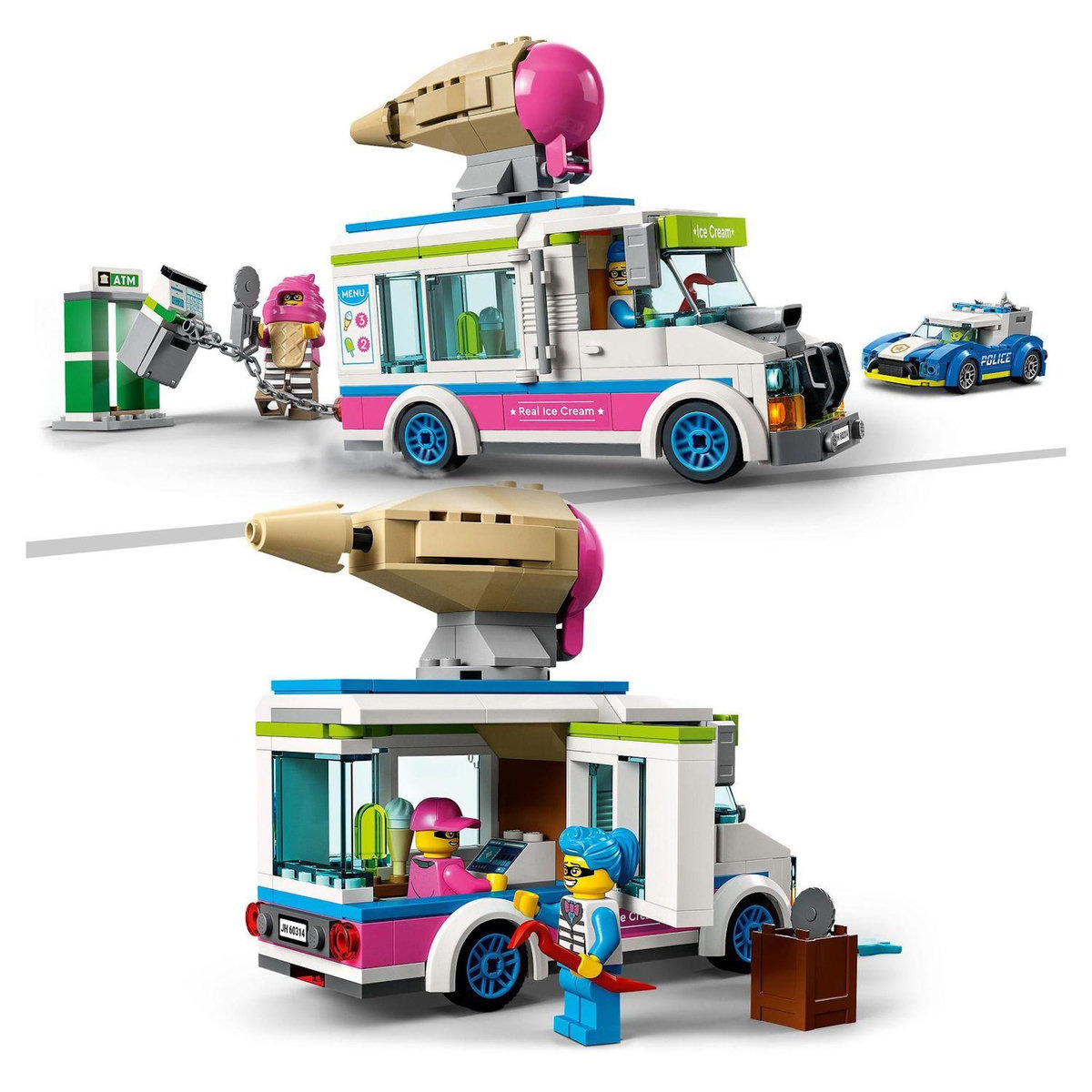LEGO City 60314 - La Course-Poursuite du Camion de Glaces, Jouet Voiture Enfants dès 5 Ans