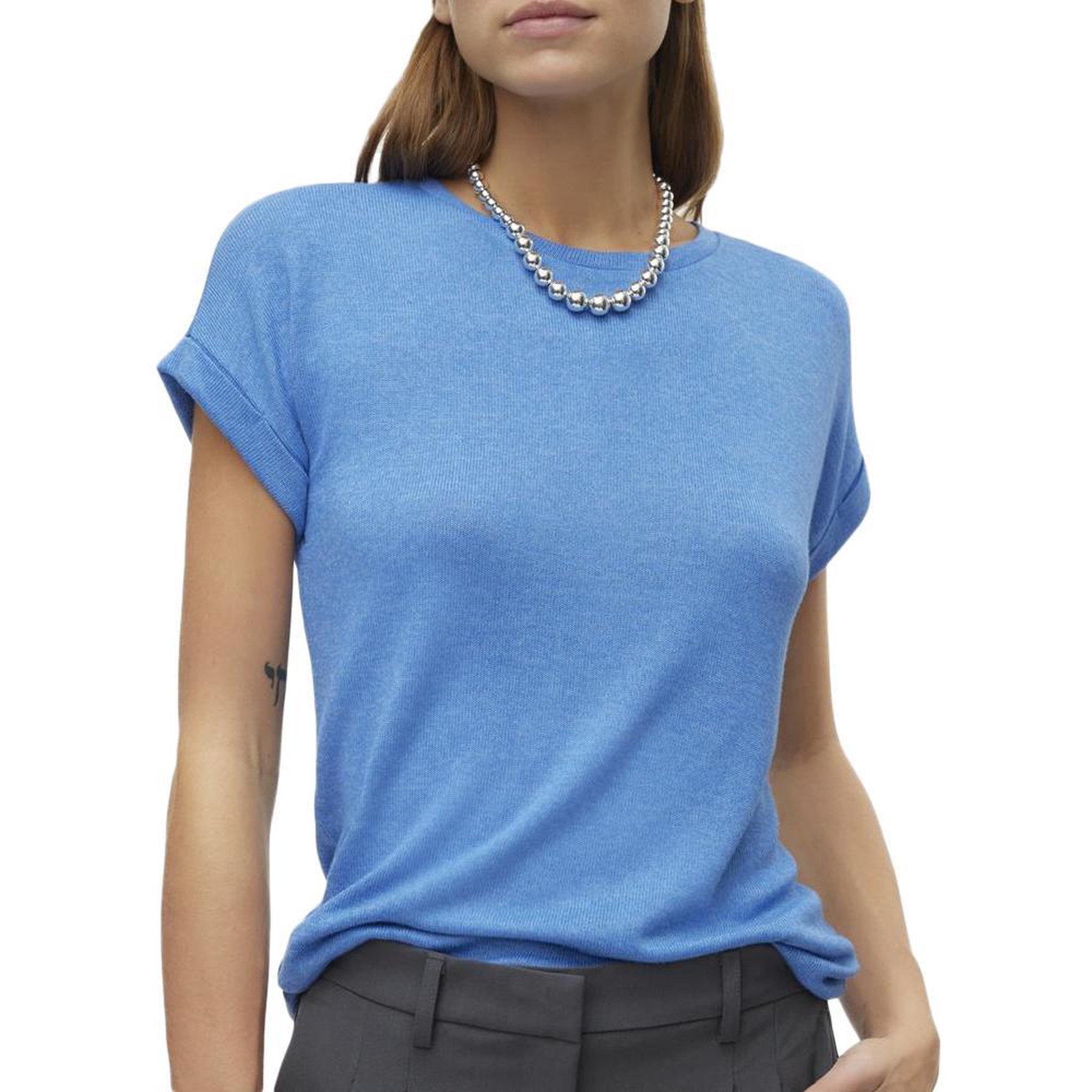 Vero Moda T-Shirt Bleu Clair Femme Vero Moda Brianna 10291353. Coloris disponibles : Bleu