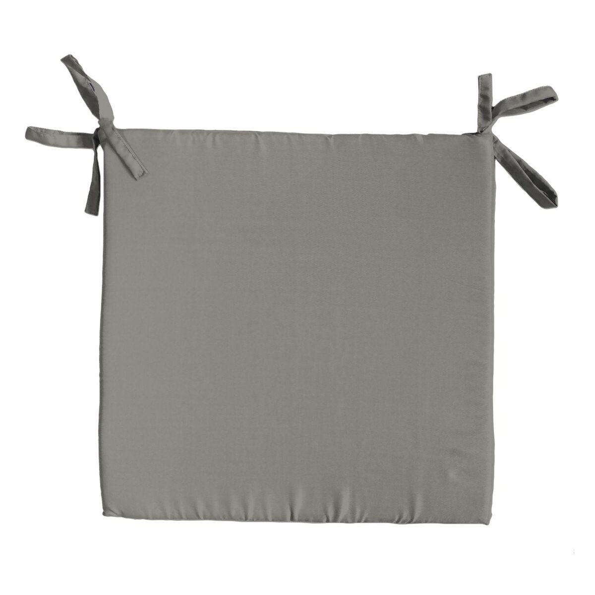 Galette de chaise plate unie en coton à nouettes