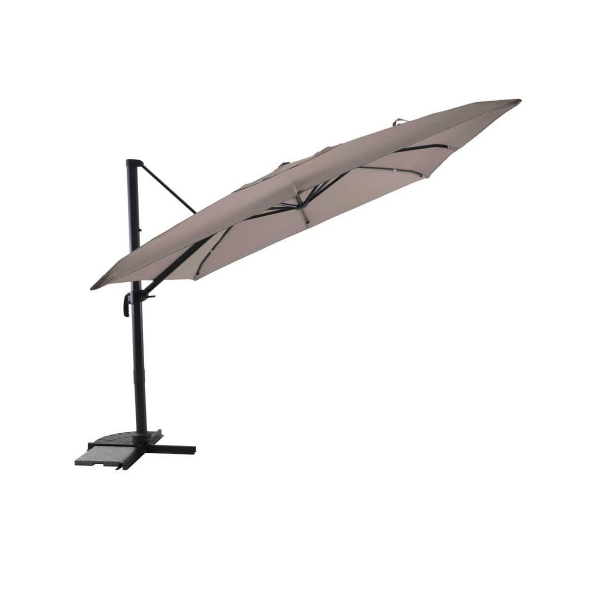 JARDIDECO Parasol déportée 3 x 3 m inclinable 5 positions Taupe - Jardideco