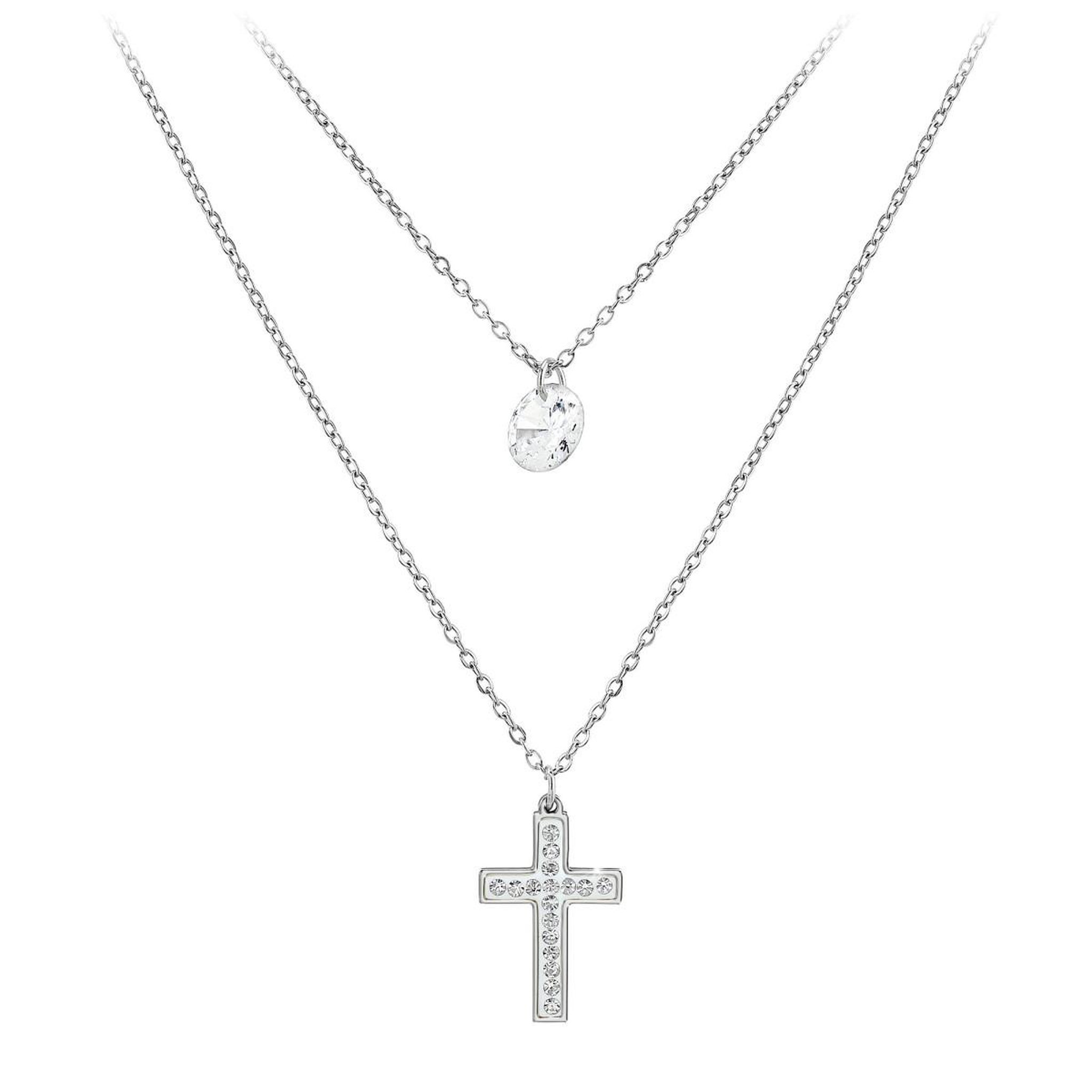 SC CRYSTAL Collier multi rangs et croix par SC Crystal®