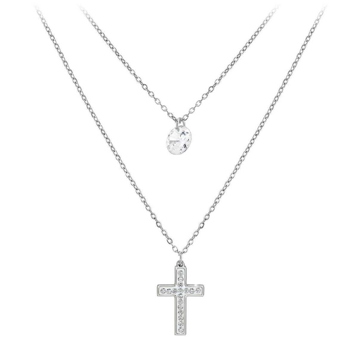 SC CRYSTAL Collier multi rangs et croix par SC Crystal®
