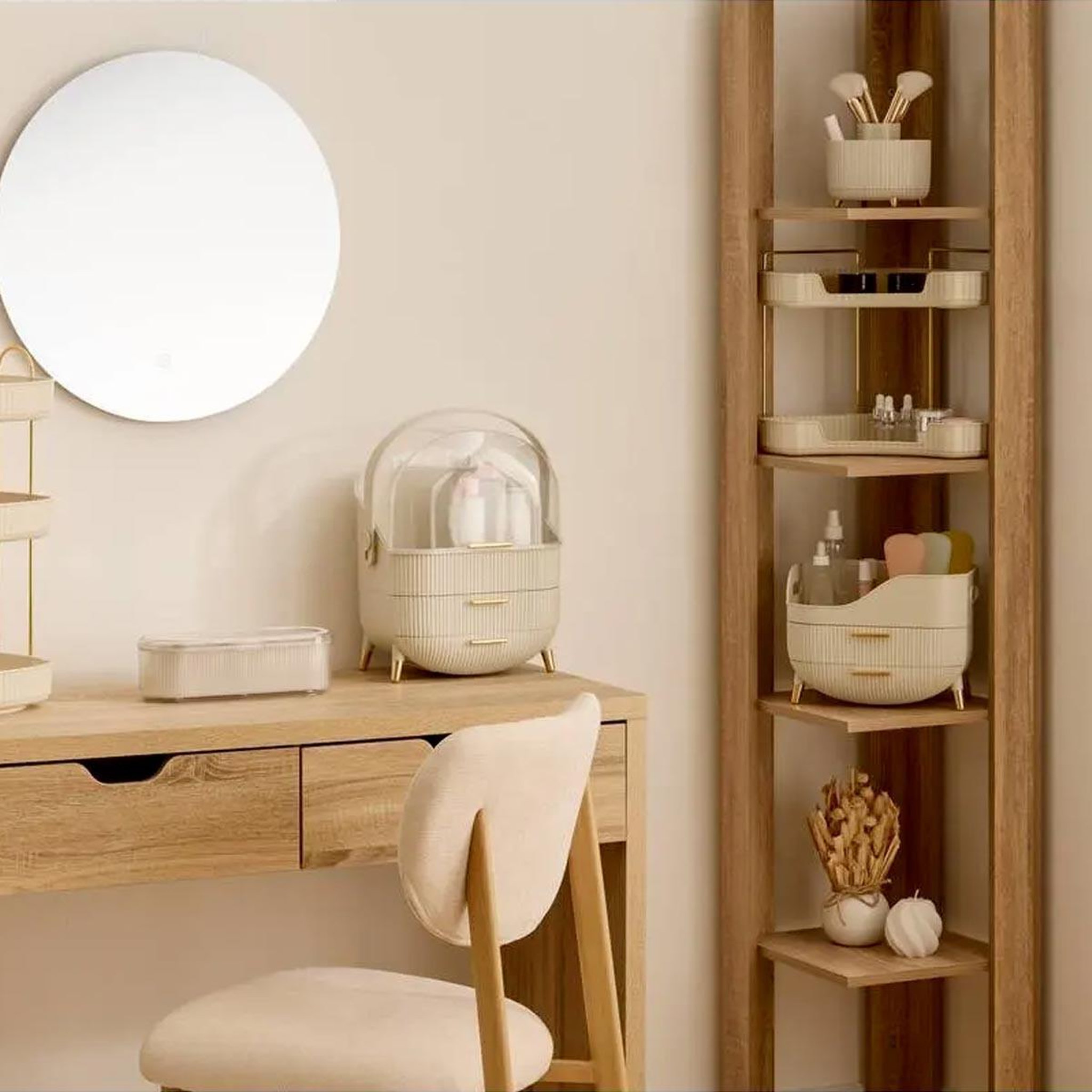 Voir la diapositive 3 : FIVE Organiseur pivotant 5 compartiments  alba  14cm beige