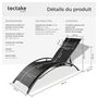 Voir la diapositive 6 : tectake Lot de 2 transats de jardin en acier avec assise en textilène noir