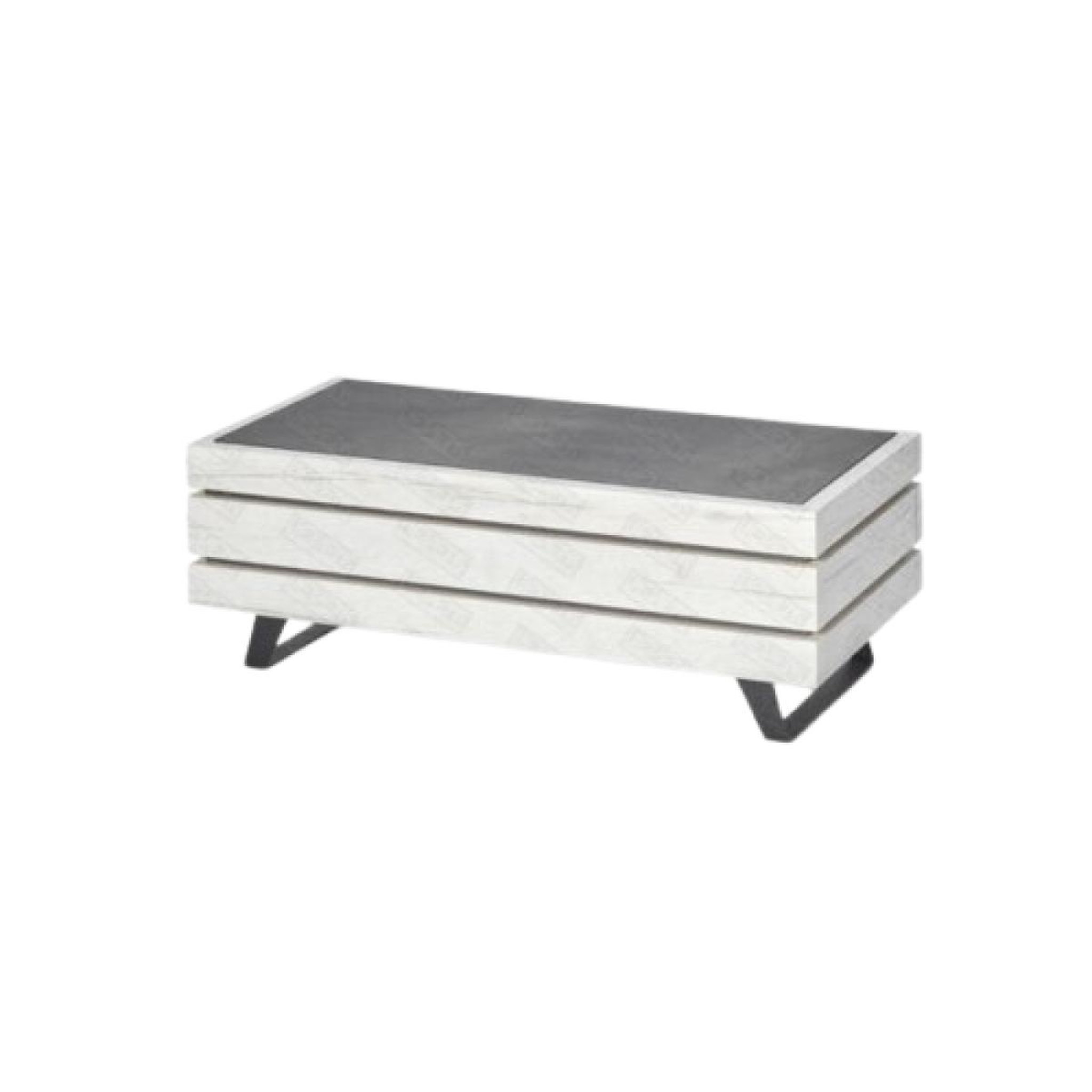 JLC KREATION Table basse contemporaine plateau effet céramique GILDA
