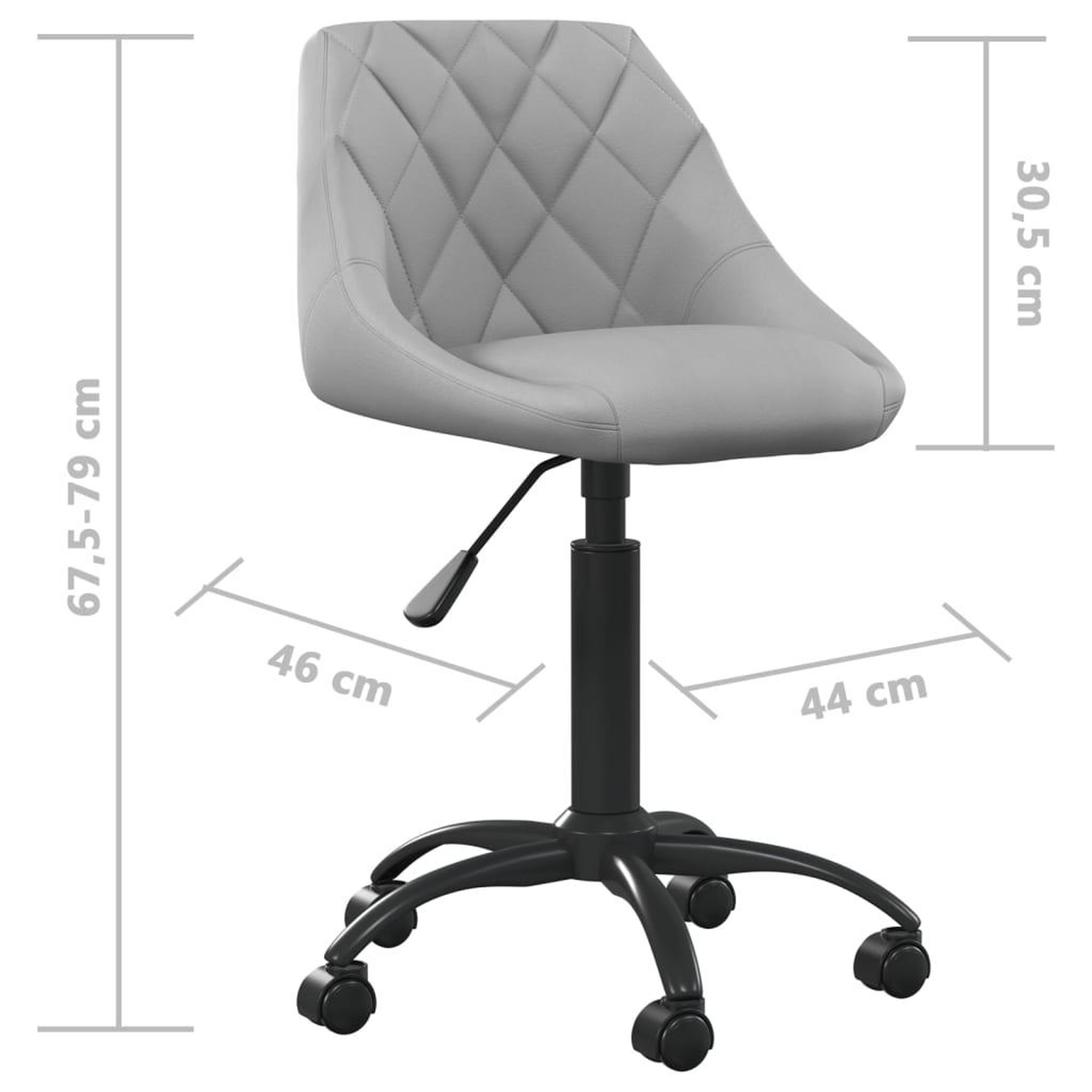 Voir la diapositive 6 : VIDAXL Chaise de bureau Gris clair Velours