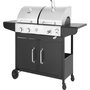 Voir la diapositive 1 : Habitat et Jardin Barbecue gaz et charbon 2 en 1 en métal  Western  - Noir