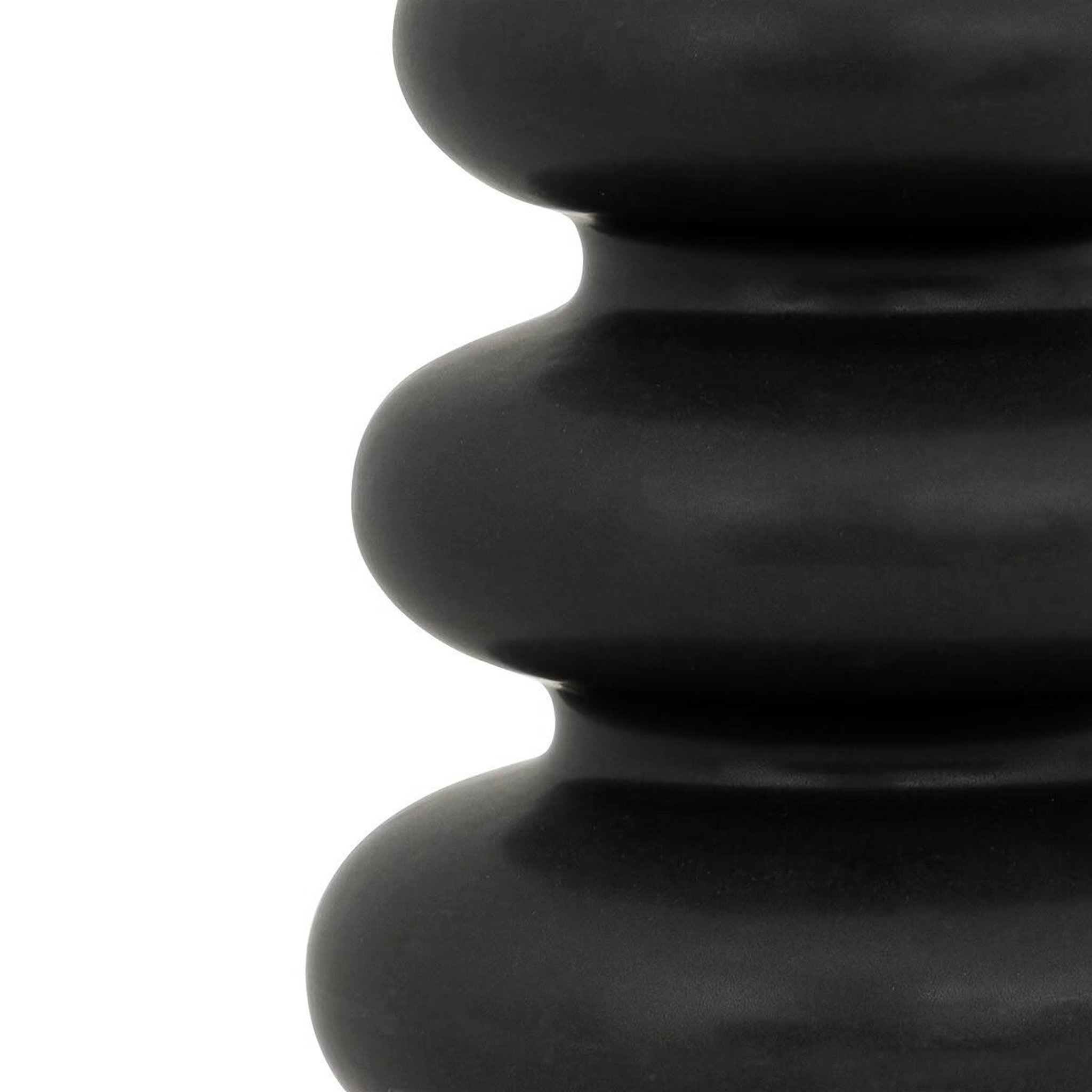 Voir la diapositive 2 : ATMOSPHERA Vase design en dolomite  clothilde  25cm noir