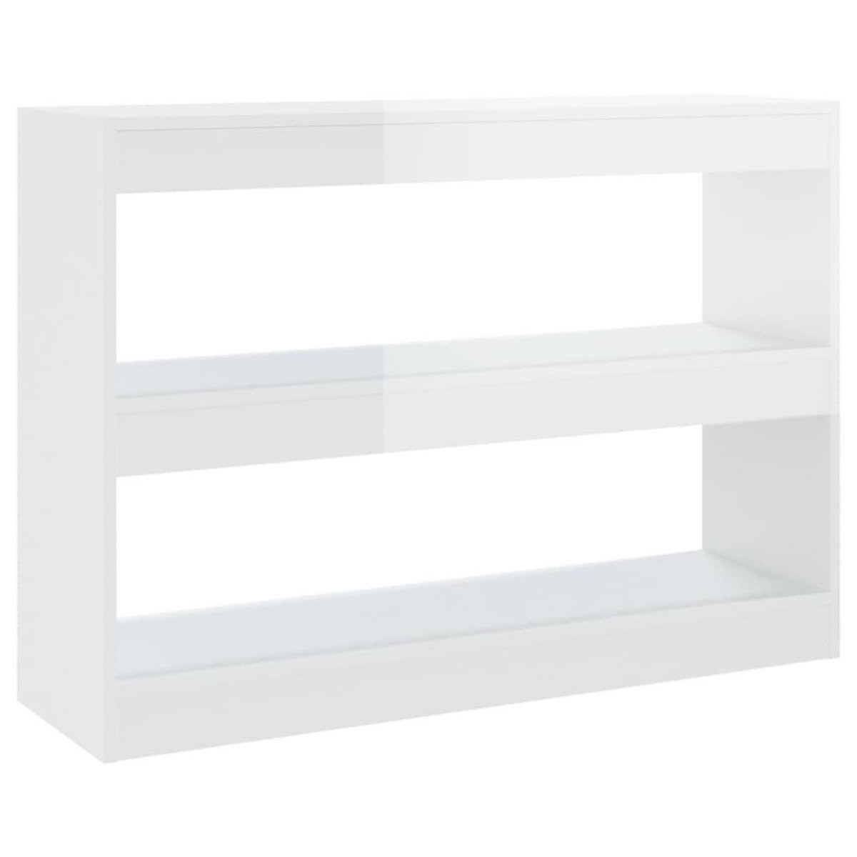 VIDAXL Bibliotheque/Separateur de piece Blanc brillant 100x30x72 cm
