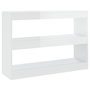 Voir la diapositive 2 : VIDAXL Bibliotheque/Separateur de piece Blanc brillant 100x30x72 cm