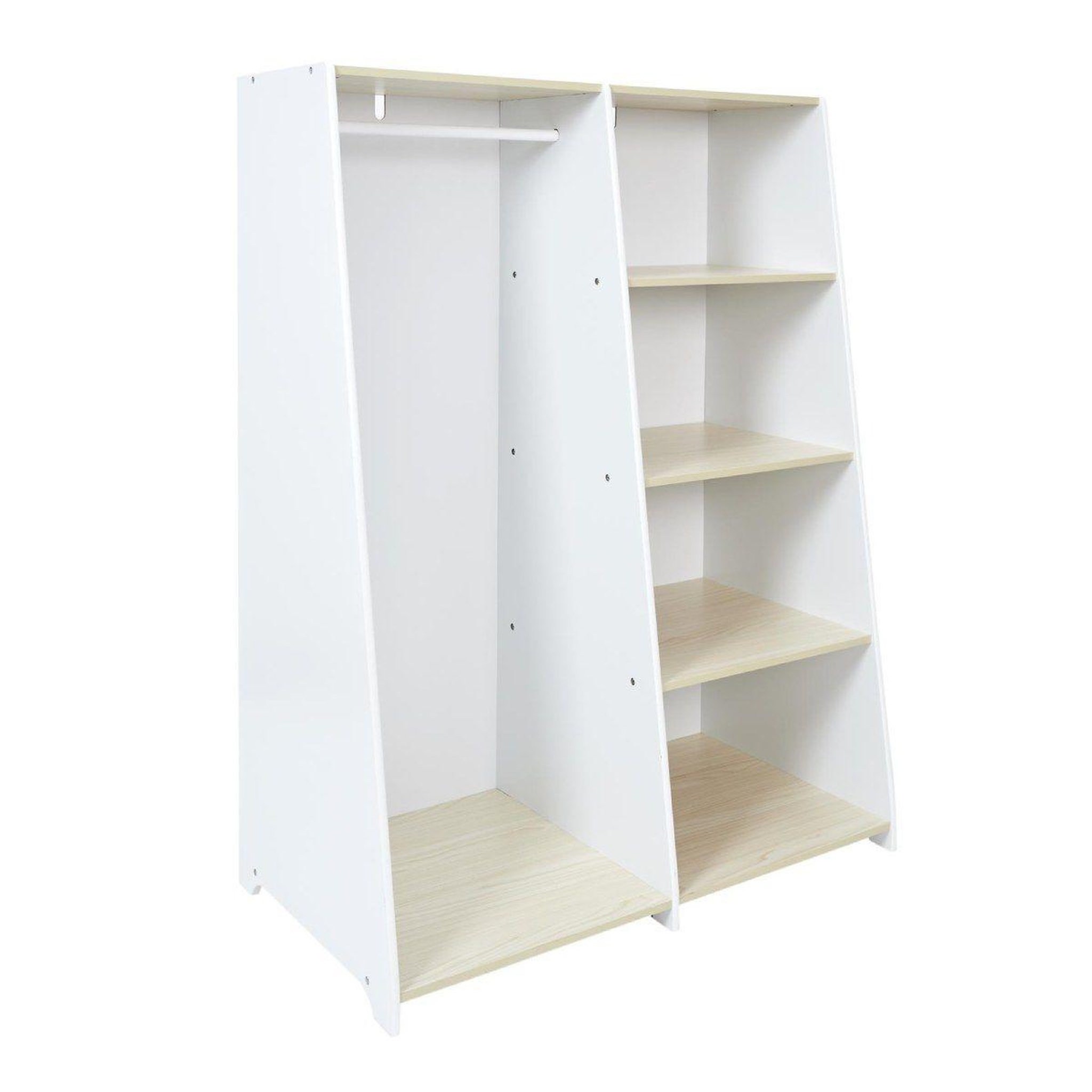 Voir la diapositive 1 : HOME DECO KIDS Armoire penderie enfant  maya  120cm blanc