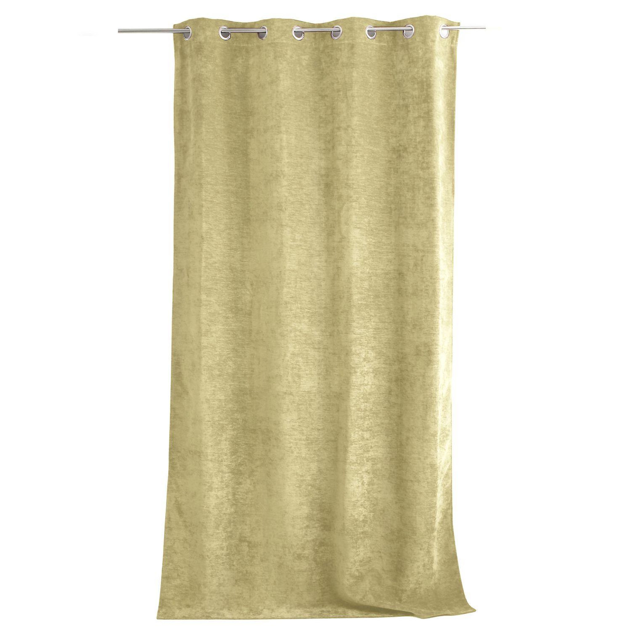 TOILINUX Rideau thermique en velours - 140 x 260 cm - tilleul