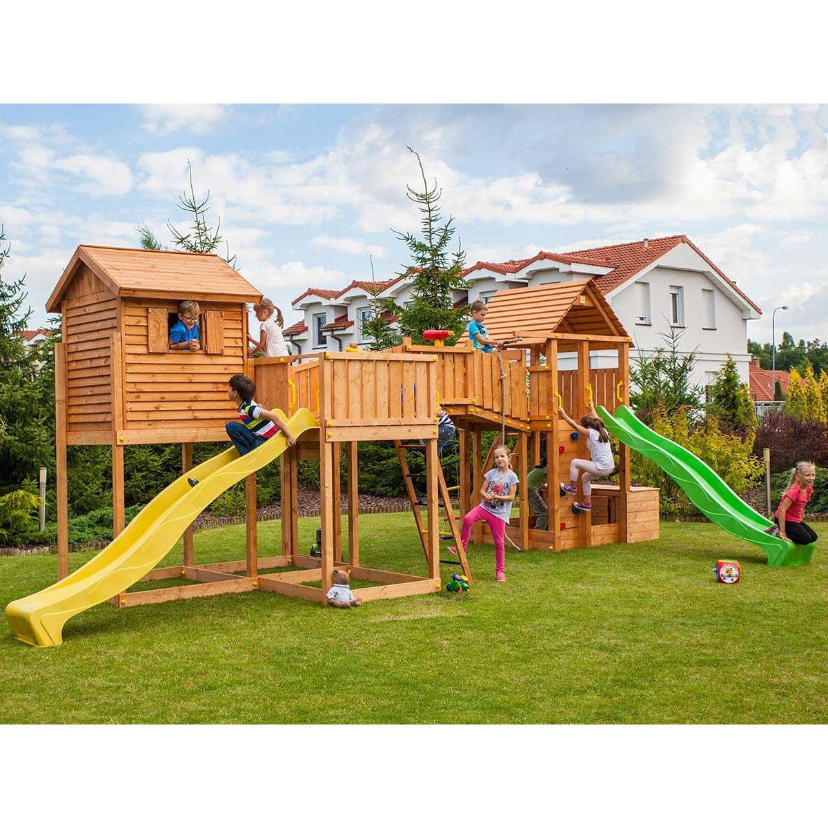 Fungoo Aire de jeux Maxi Plaza - Toboggan bleu - Fungoo