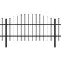 Voir la diapositive 2 : VIDAXL Cloture de jardin avec dessus en forme de lance en acier 1070 x 100 cm Noir