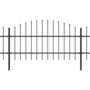Voir la diapositive 2 : VIDAXL Cloture de jardin avec dessus en forme de lance en acier 1070 x 100 cm Noir
