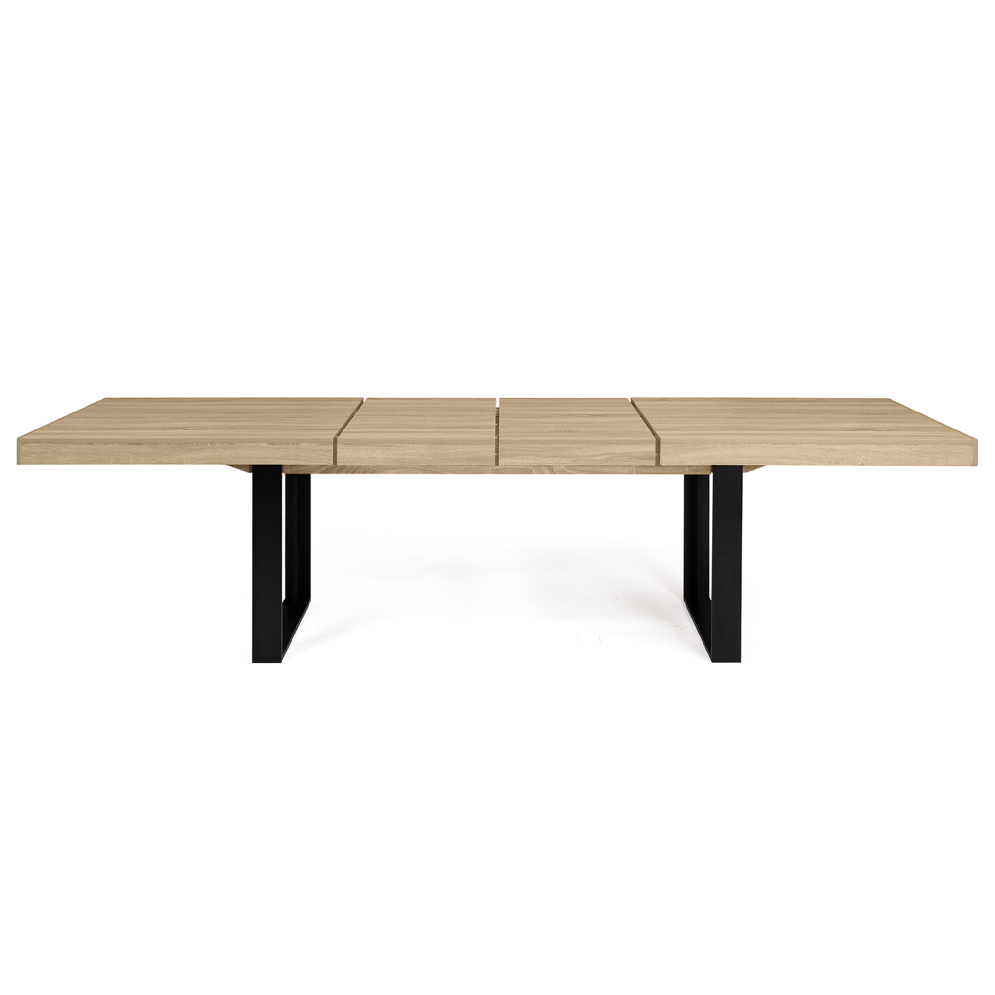 Voir la diapositive 3 : ID MARKET Table à manger extensible rectangle phoenix 6-12 personnes bois et noir 200-300 cm