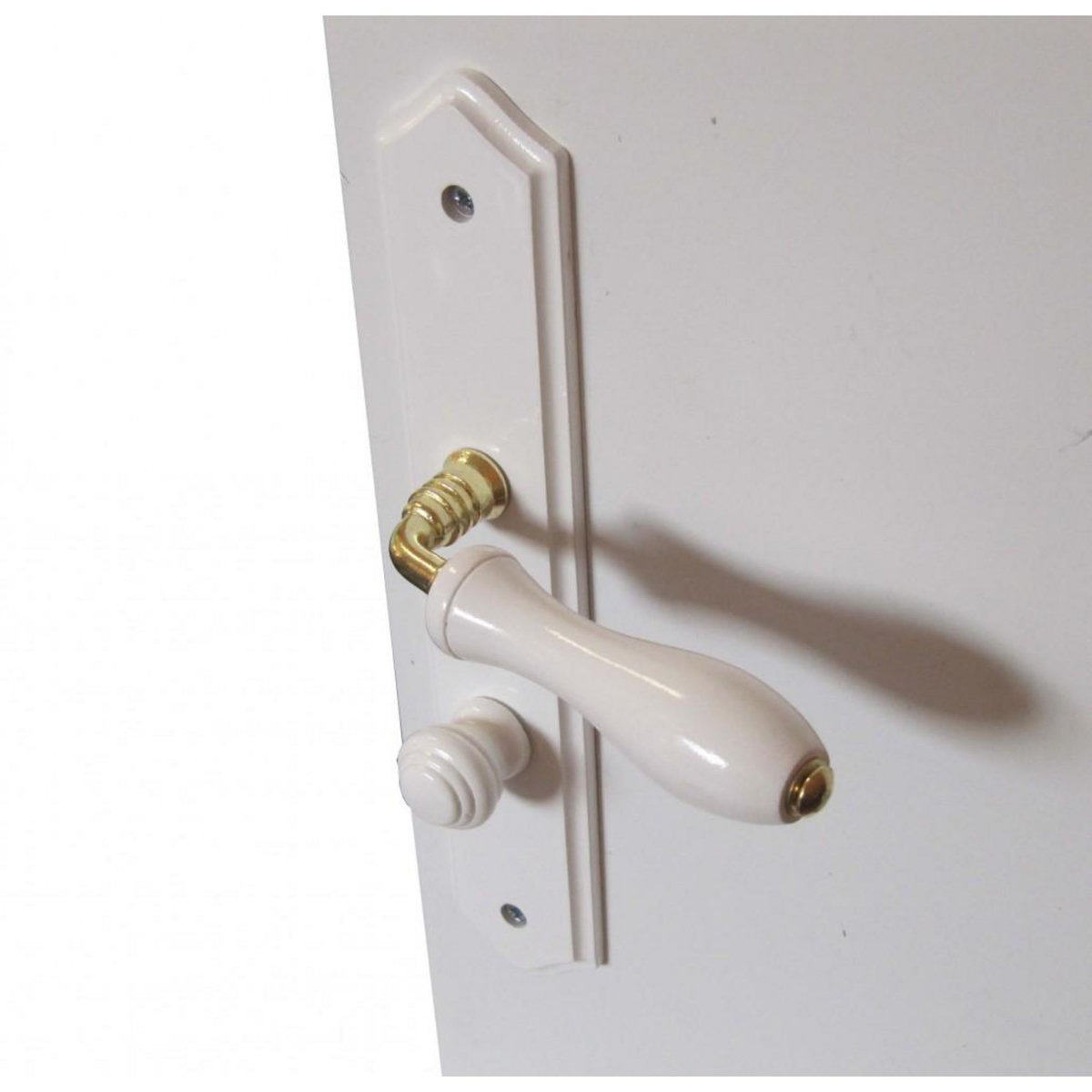 CENTRALE BRICO 2 poignées de porte Bois condamnation, bois entraxe 195 mm