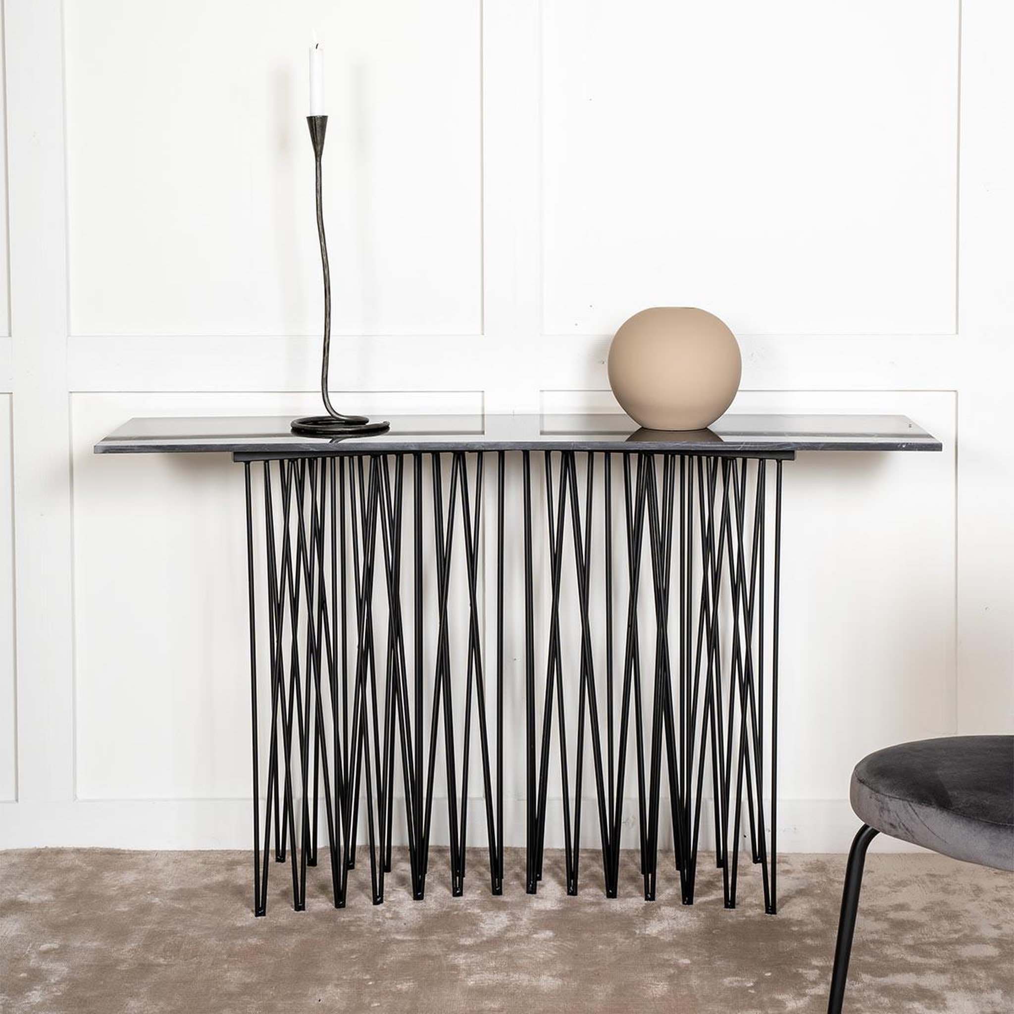 Voir la diapositive 6 : Paris Prix Console design  stone  130cm noir