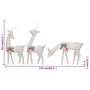 Voir la diapositive 6 : VIDAXL Famille de rennes de Noël 270x7x90 cm Dore Blanc chaud Maille
