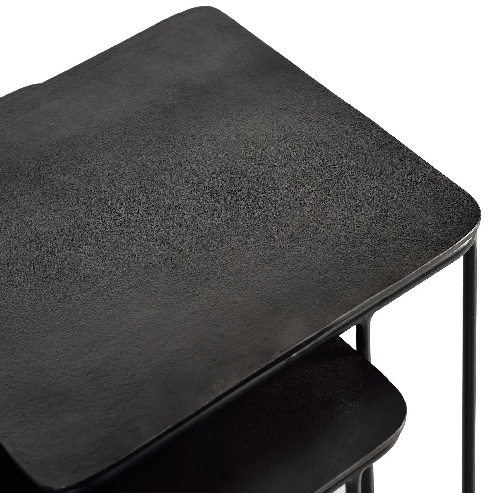 Voir la diapositive 3 : GINER Y COLOMER SL Lot de 2 tables basses de métal grand 62cm, petite 46 cm style industriel vintage