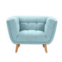 Voir la diapositive 1 : Rendez vous déco Fauteuil capitonné en tissu bleu clair-Carmen