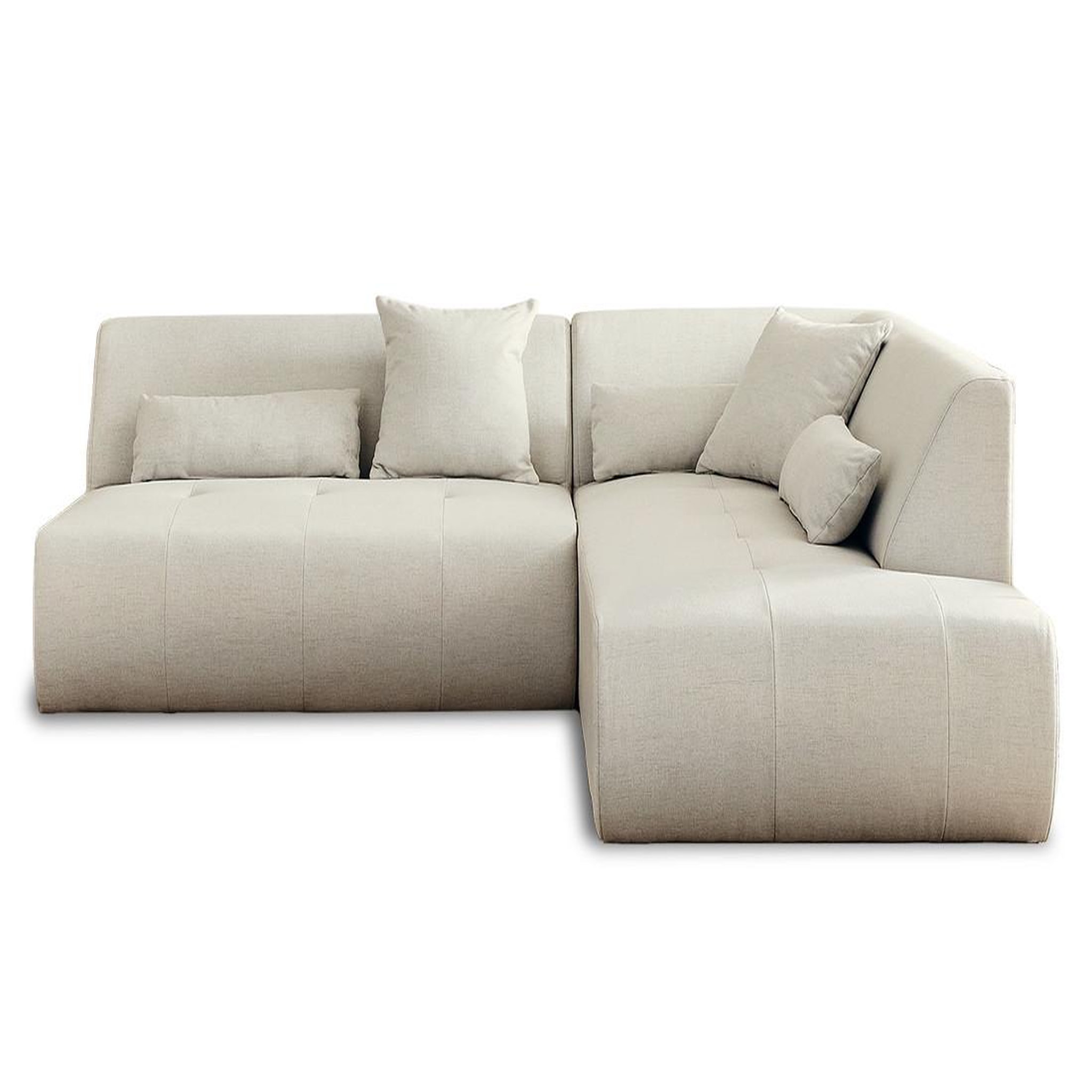 BEST MOBILIER Onyx - canapé modulable d'angle droit 5 places - en tissu. Coloris disponibles : Gris, Beige, Orange, Vert