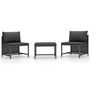 Voir la diapositive 1 : VIDAXL Salon de jardin 3 pcs avec coussins Gris Resine tressee