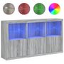 Voir la diapositive 2 : VIDAXL Buffet avec lumieres LED sonoma gris 181,5x37x100 cm