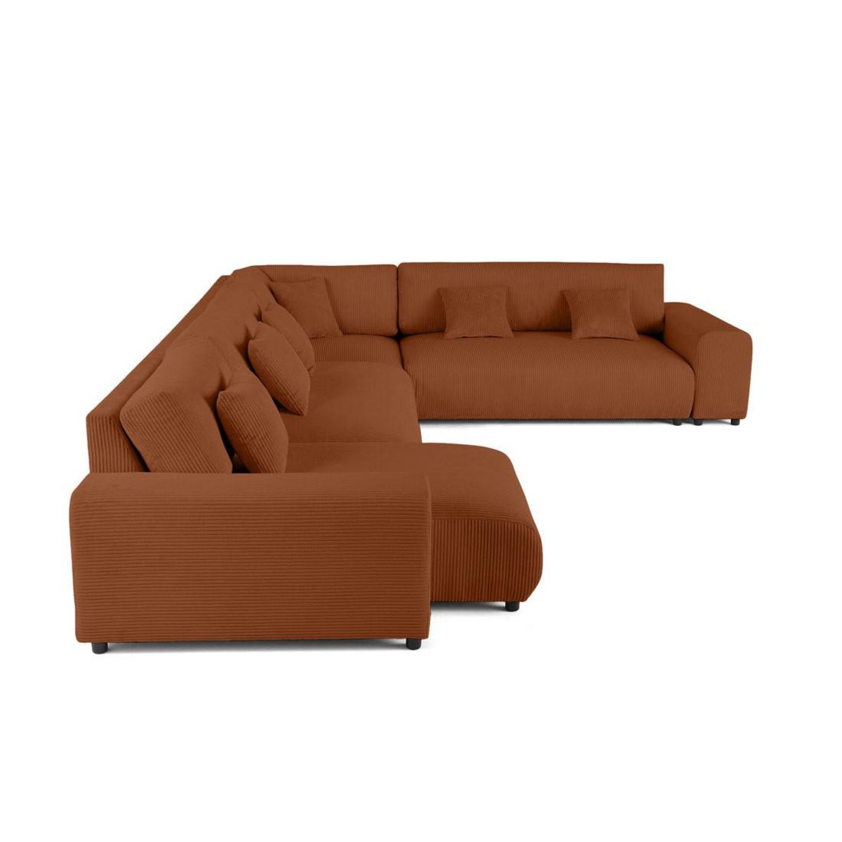 LISA DESIGN Garance - canapé modulable d'angle droit - 8 places - en velours côtelé