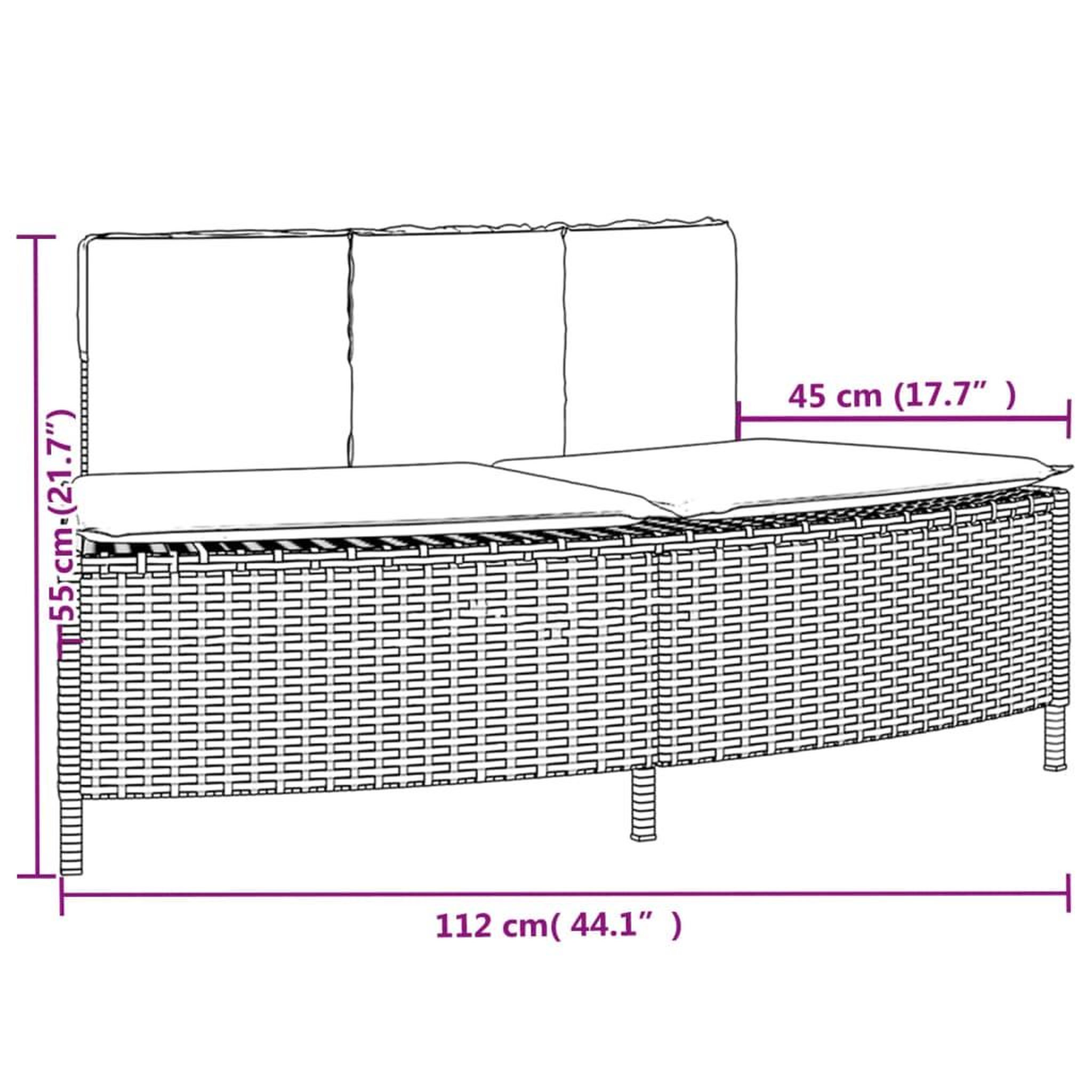 Voir la diapositive 6 : VIDAXL Bancs de spa avec coussins 2 pcs gris resine tressee