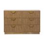 Voir la diapositive 2 : SWEEEK Commode décor bois de manguier rainuré 6 tiroirs - 120 x 39 x 79 cm - Celian