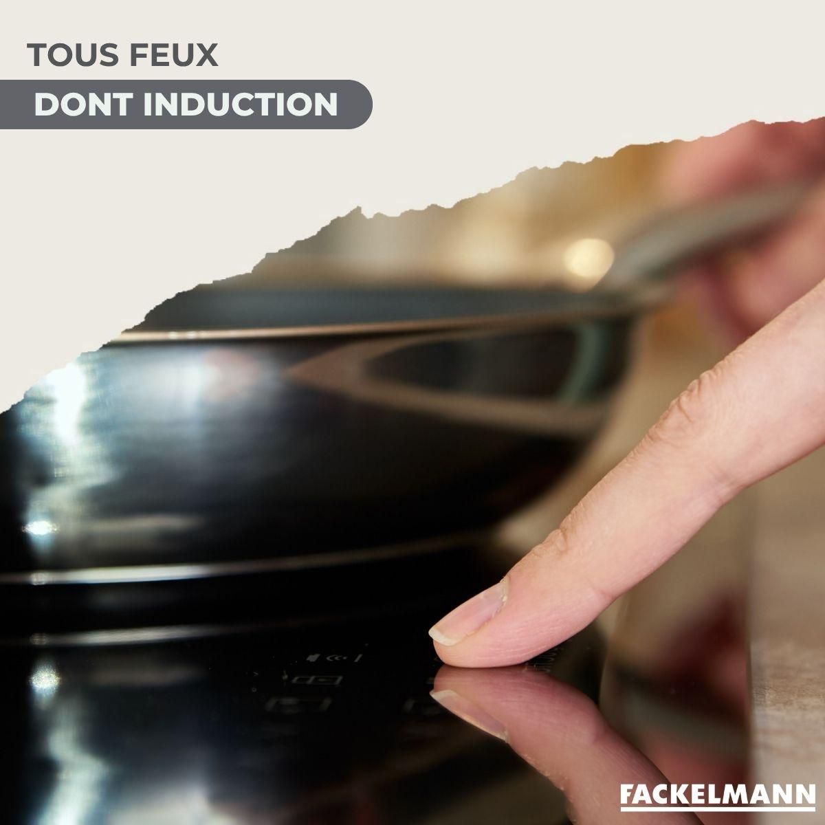 Fackelmann Lot 2 Poêles 24/28cm Fackelmann Geneva avec 3 Faitouts 16/20/24cm et 5 ustensiles