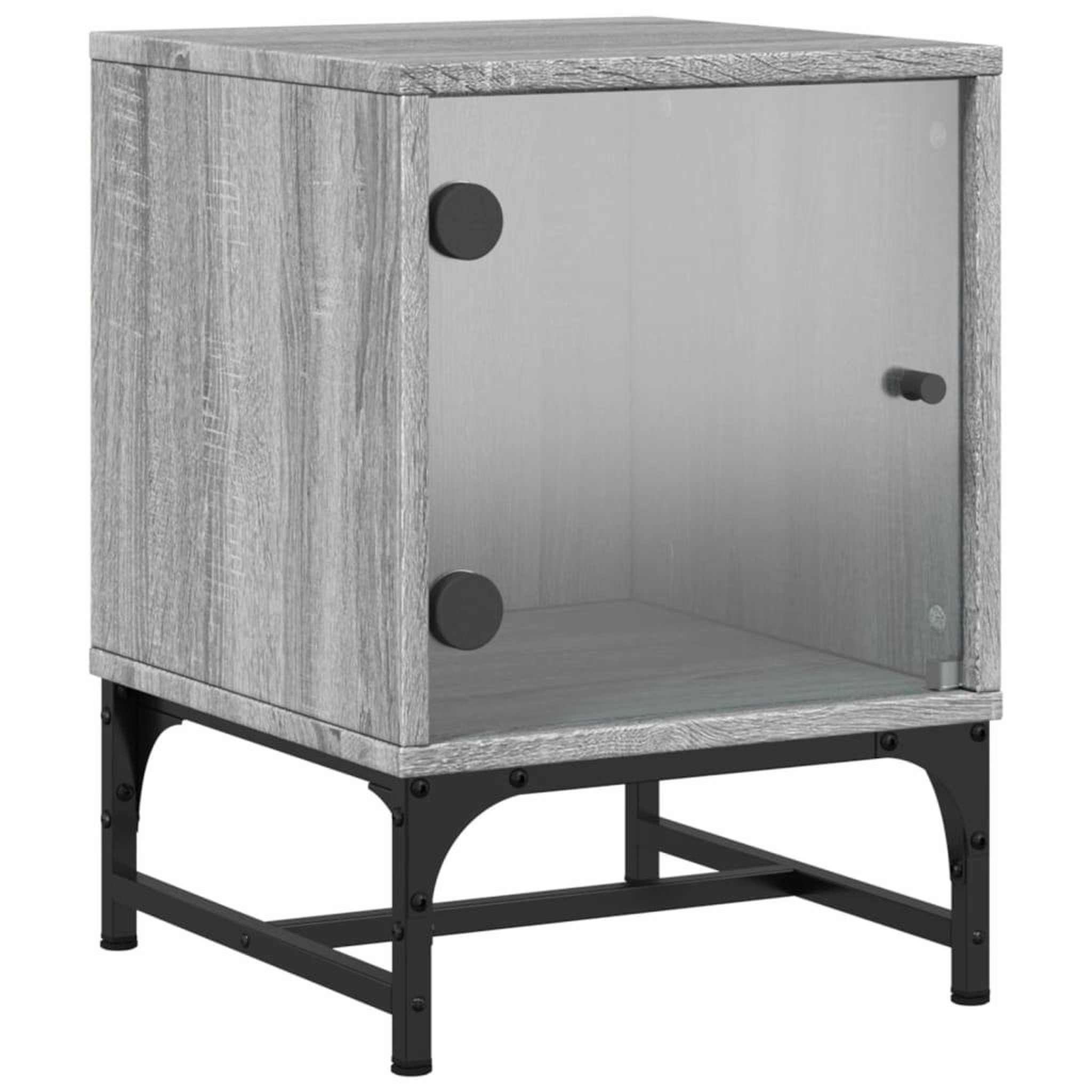 Voir la diapositive 4 : VIDAXL Tables de chevet et portes vitrees 2 pcs sonoma gris 35x37x50cm