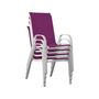 Voir la diapositive 4 : Habitat et Jardin Fauteuil jardin Textilène  Cordoba  - Phoenix - Rose - Lot de 4