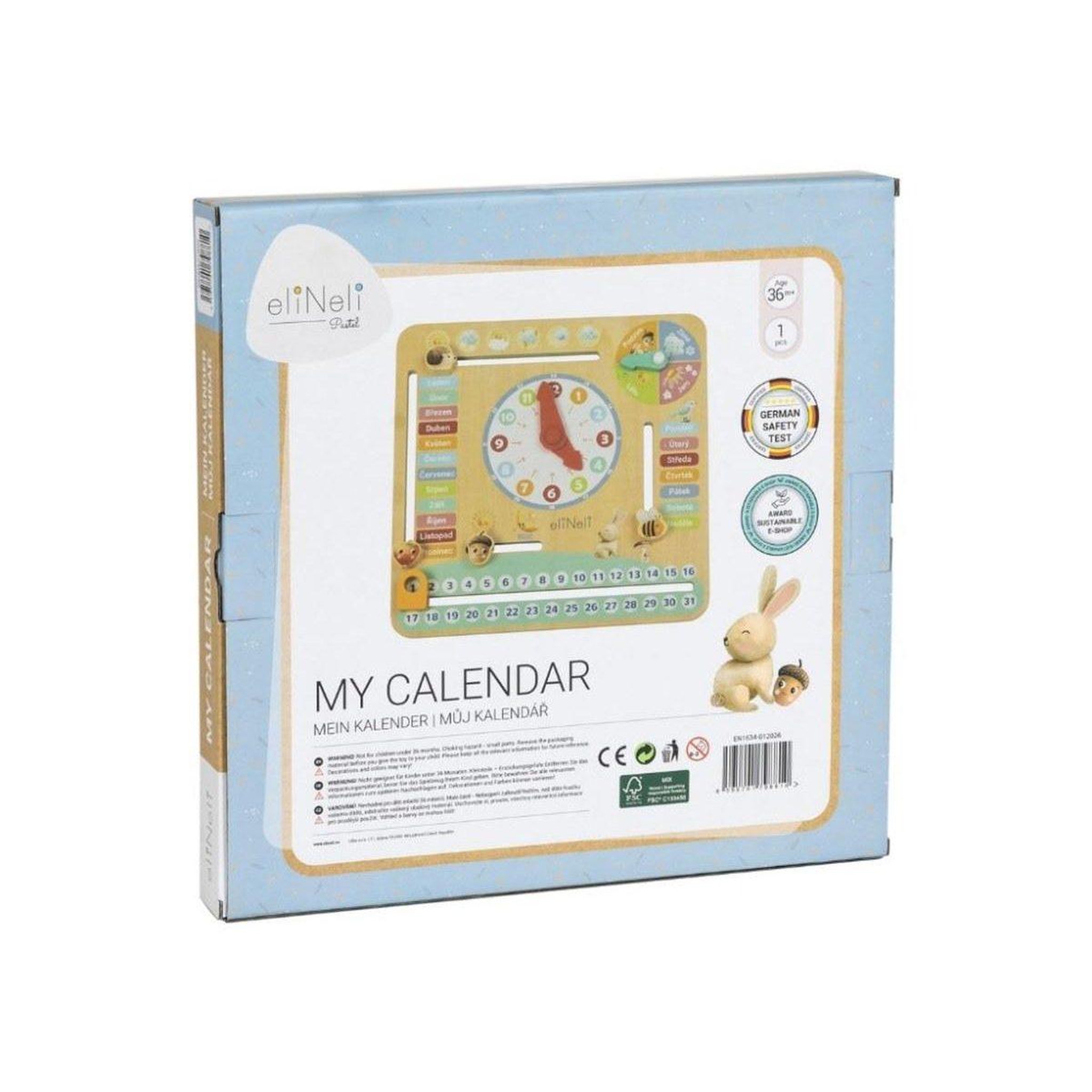 Voir la diapositive 2 : ELINELI Calendrier en bois avec horloge