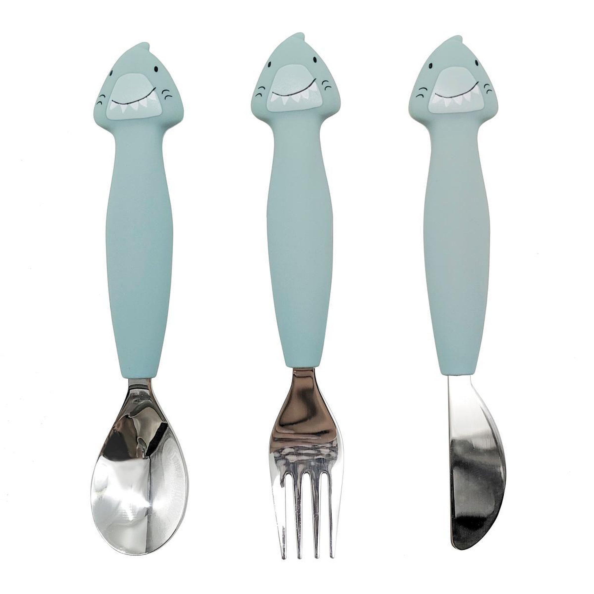 Trixie Couverts 3 pièces en silicone - mr. Shark