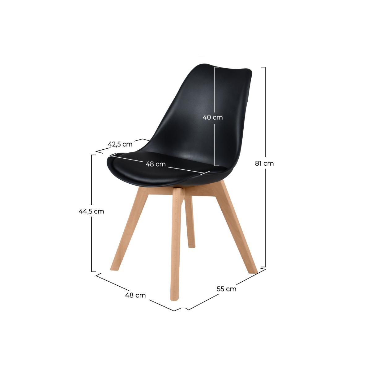 Rendez vous déco Lot de 2 chaises blanches et pieds bois - Skandi